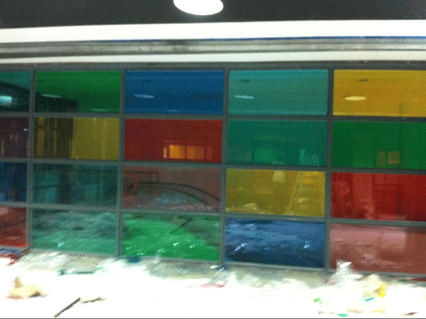 煙臺萬達廣場六樓健身房彩膜